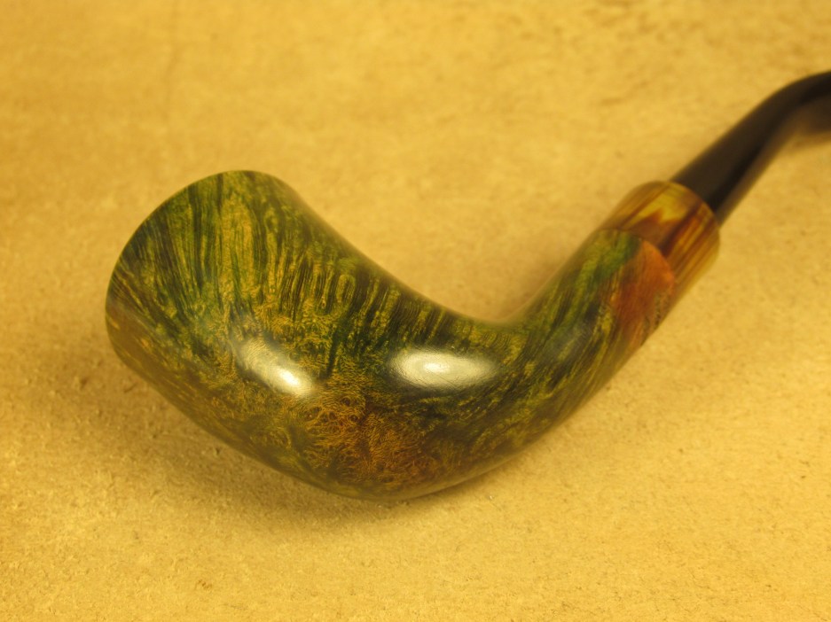 Rasted handcut pipes RH1057 Army mount Green Pipe (5)